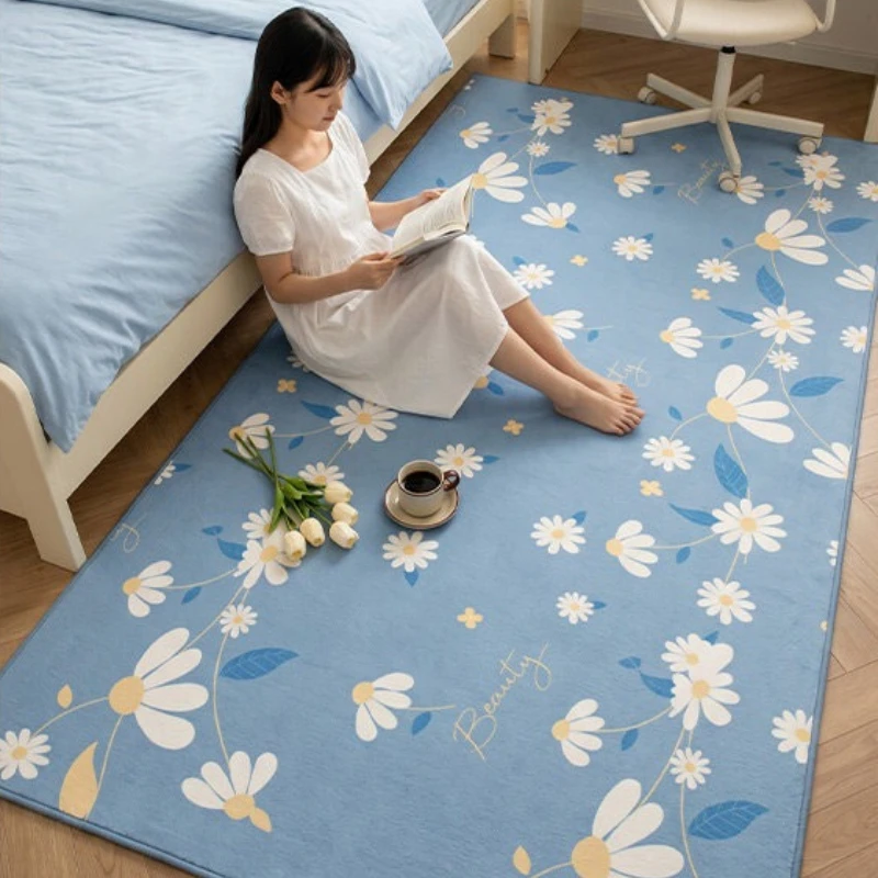 Modern Style Living Room Decoration Simple Carpet Thick Plush Rugs for Bedroom Fluffy Soft Bedside Floor Mat Washable Lounge Rug