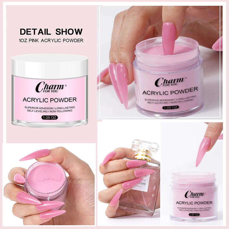 مسحوق أكريليك لإطالة الأظافر ، 14 لون ، كريستال ، فرنسي ، للمبتدئين والمحترفين #4