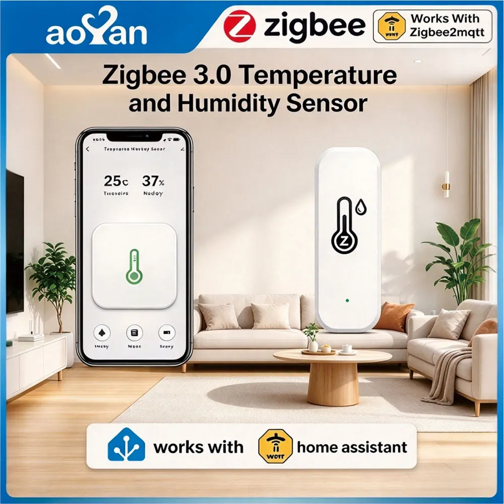 Zigbee/WIFI Tuya Smart Temperatur- und Feuchtigkeitssensor Thermometer Hygrometer APP Fernalarm Zigbee2Mqtt Google Assistant Alice