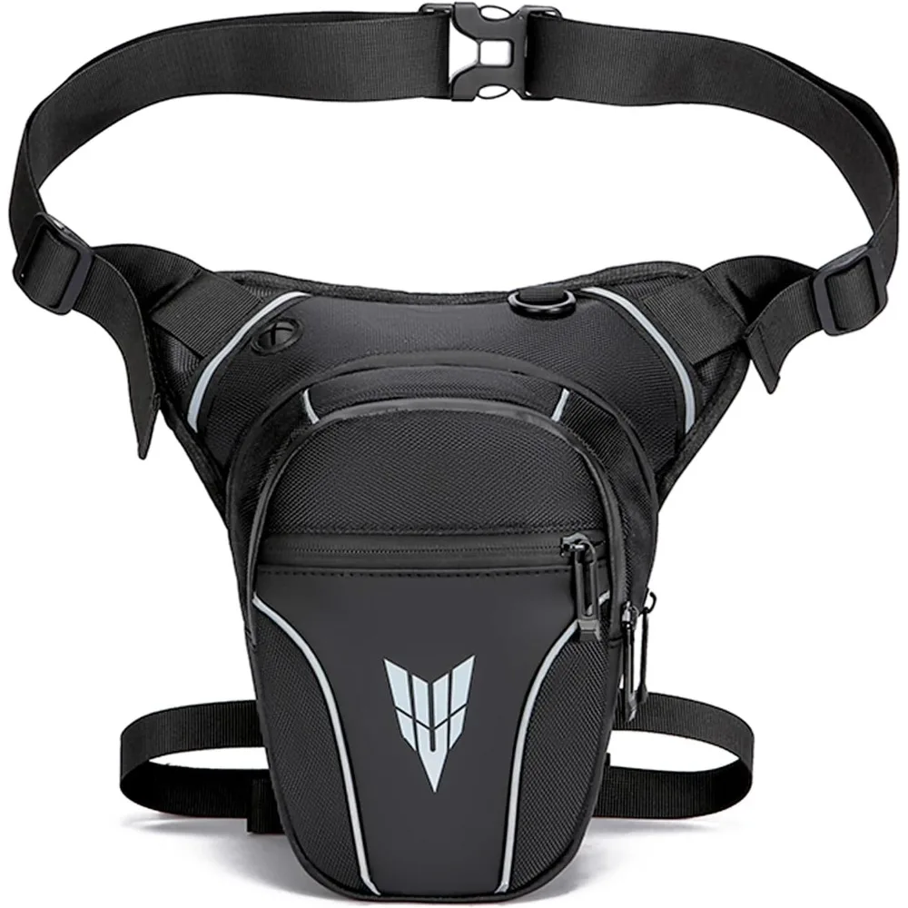 Oxford Waist Pack Motorcycle Drop Leg Bag for Men Women Thigh Waist Bum Hip Fanny Belt Bag Cell/Mobile Phone Purse Pouch Outdoor Travel Hiking Cycling Tactical Outdoor Sports Daypack