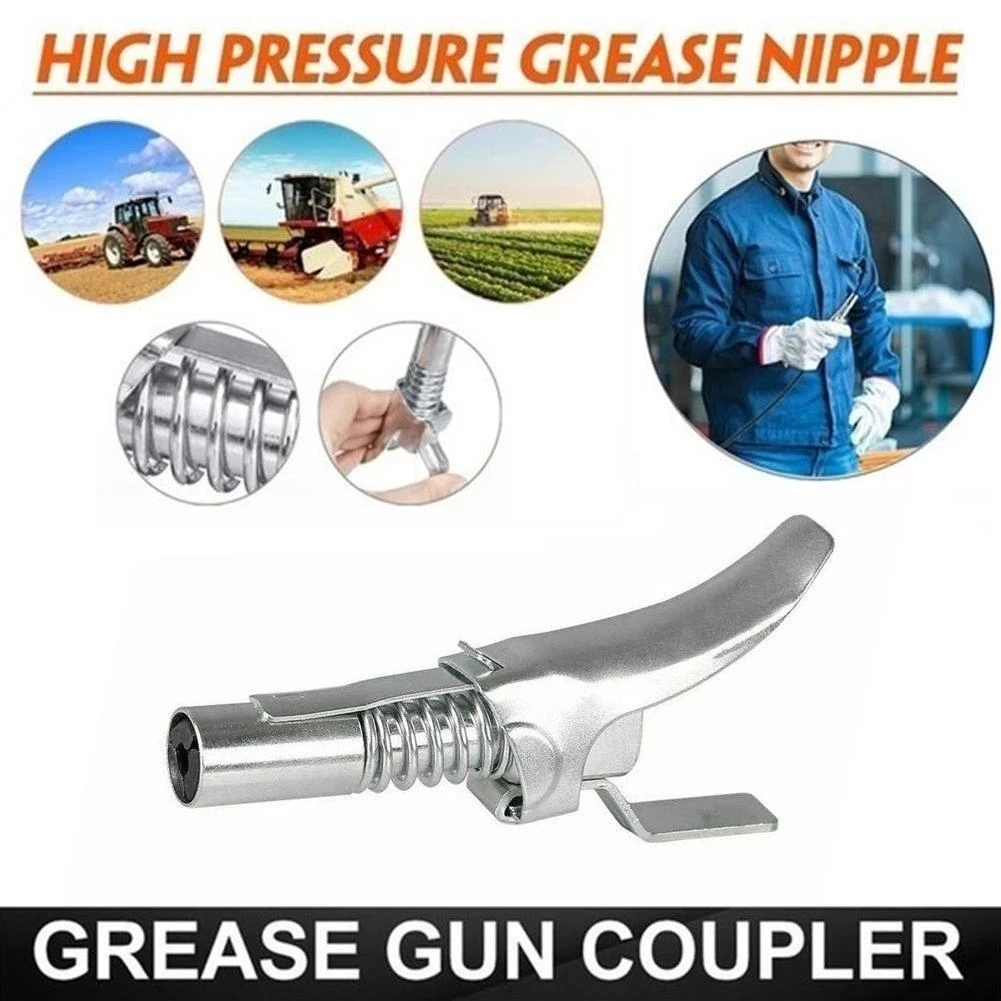 Locking Clamp Type High Pressure Grease Nozzle Double Handle Grease Gun Flat Self-locking Non-leakage Grease Nipple