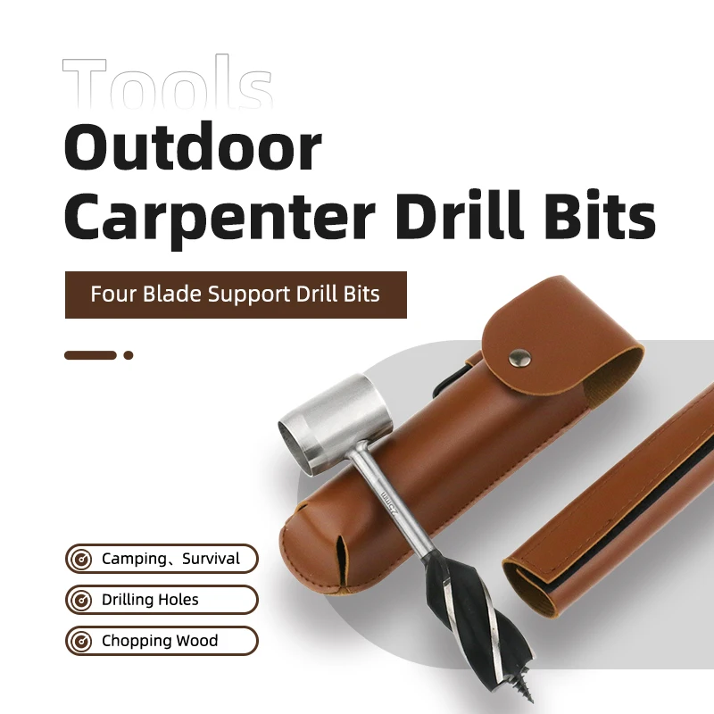 

Outdoor Carpenter Drill Bits for Camping Survival Tools Four Blade Support Drilling Holes Chopping Wood Accessories Drill Tool