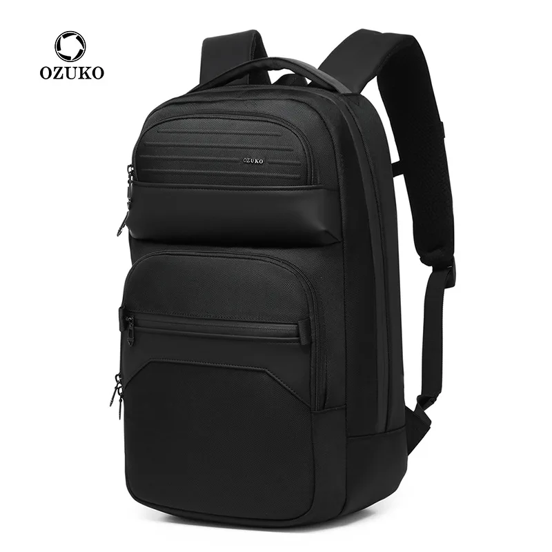 OZUKO Anti Diefstal Laptop Rugzak 15.6 Anti-rimpel Waterdichte USB Opladen Oxford Rugzak Mannen Mode Reistas Rugzakken