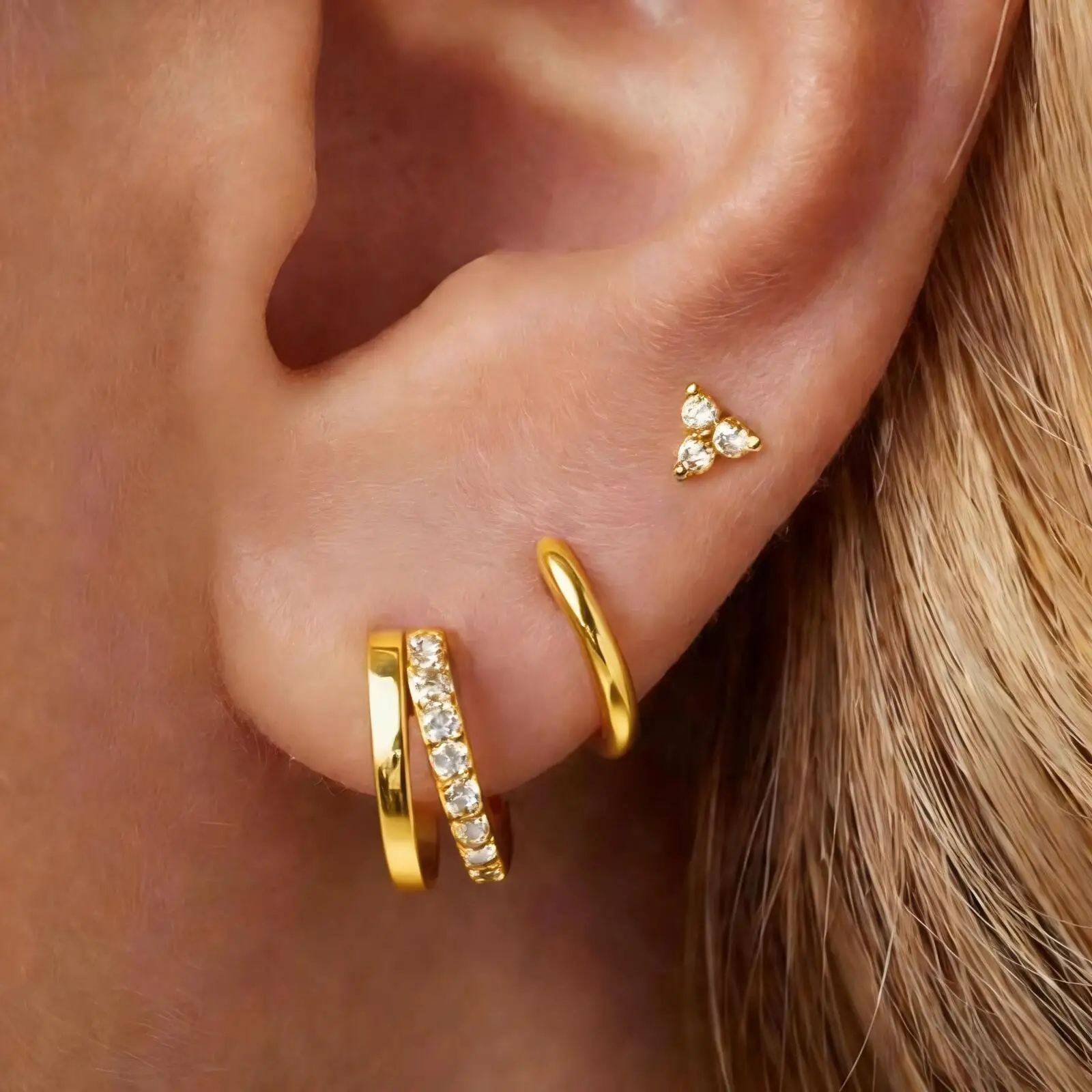 3 Pcs Set Hoop Stud…