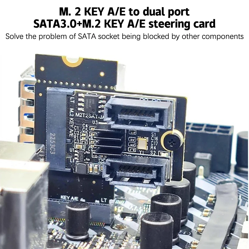 M.2 KEY A-E Module Interface Steering Card SATA3.0+M.2 KEY Adapter Converter WIFI Port Expansion Card Protection Interface