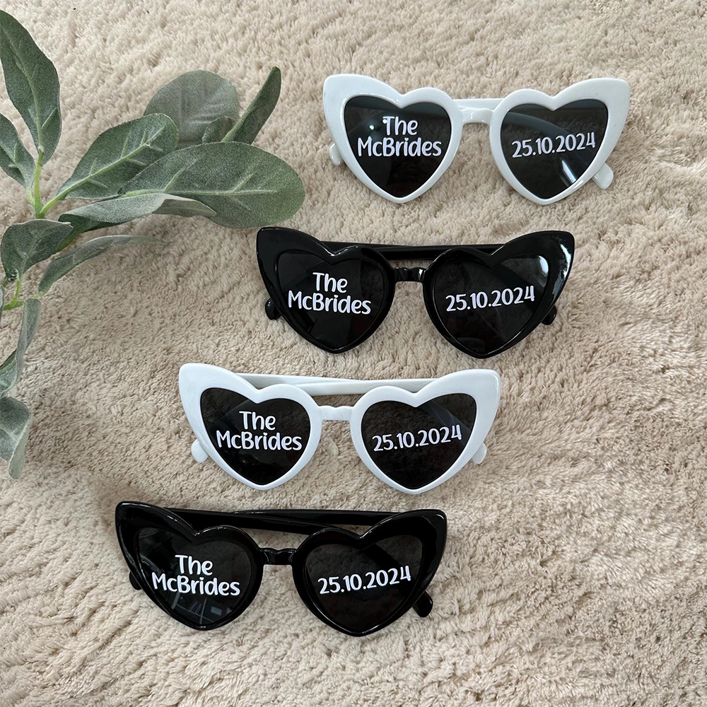Personalised Wedding Sunglasses Custom Initials Love Heart Sunglasses Wedding Photo Prop Bridal Party Favors Bridesmaid gifts