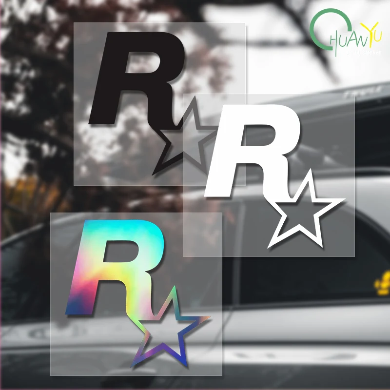 Personalized Five pointed Star R Star Car Logo Body Sticker Car Triangle Window Sticker Fuel Tank Cap Car Sticker