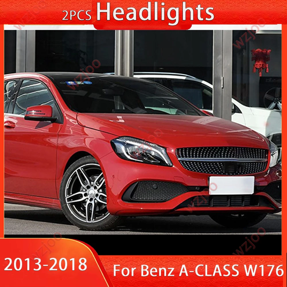 1 Pair LED Head Light Assemly for BENZ A Class W176 2013-2018 Plug and Play Headlights Plug and Play LED DRL Turn Headlights