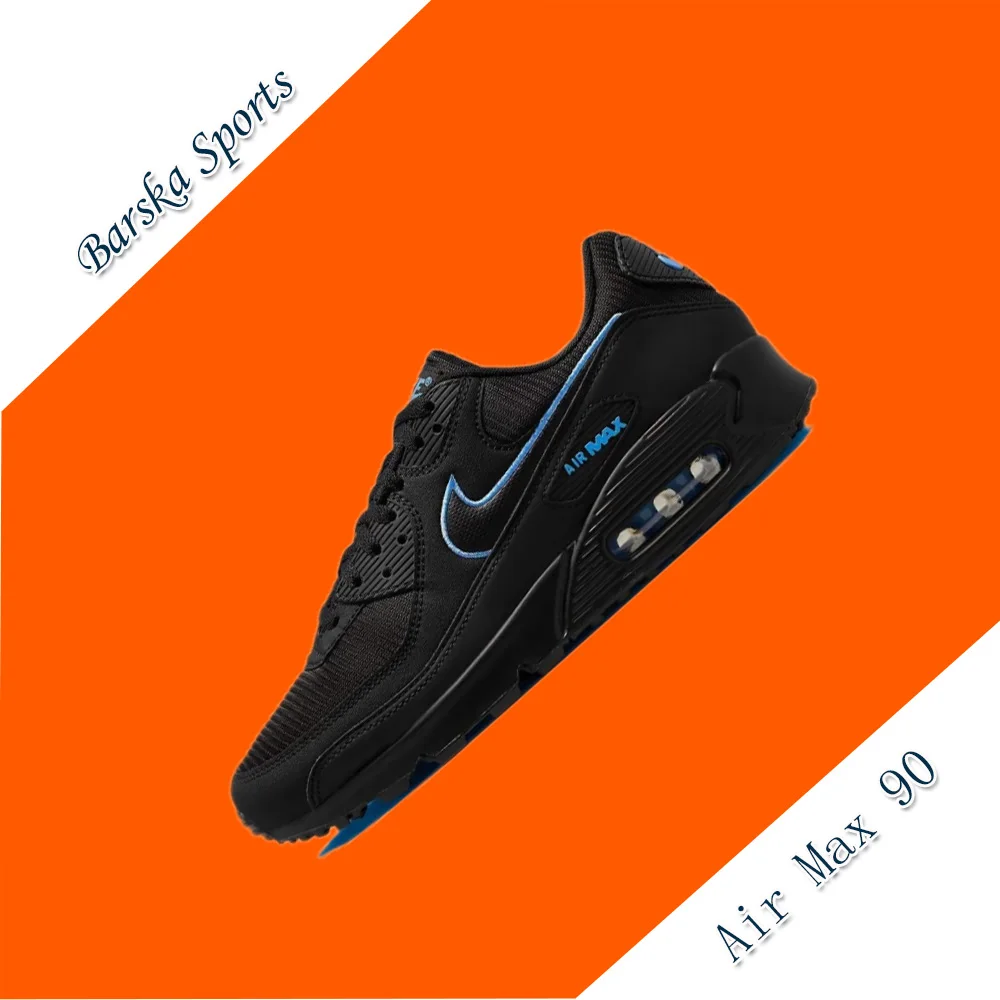 Nike Original Air Max 90 Men's Comfortable Sneakers Low Top Casual Running Shoes black blue