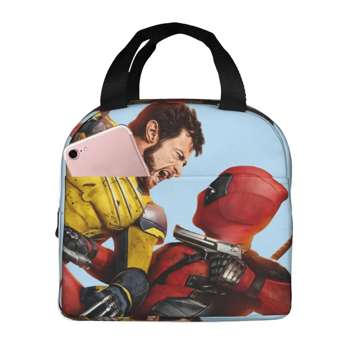 Zipper Closure For Women Kid Disney Marvel Deadpool & Wolverine Film Travel Storage Bags Thermal Deadpool & Wolverine  Food Bags