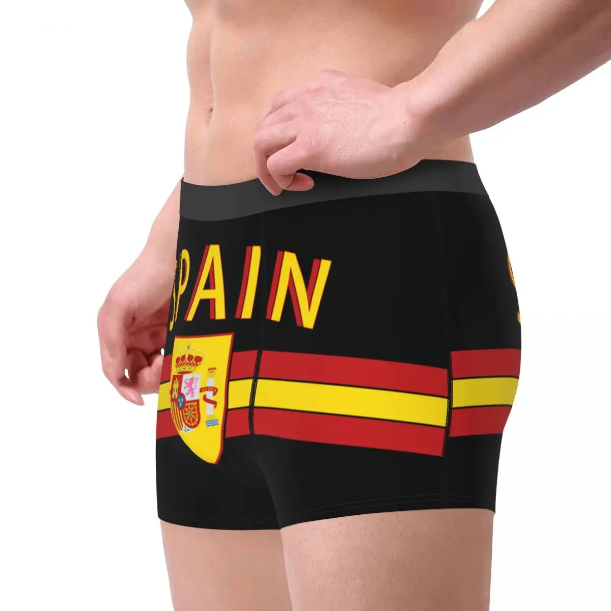 Male Sexy Coat Of Arms Of Spain Underwear Spanish Flag Boxer Briefs Soft Shorts Panties Underpants