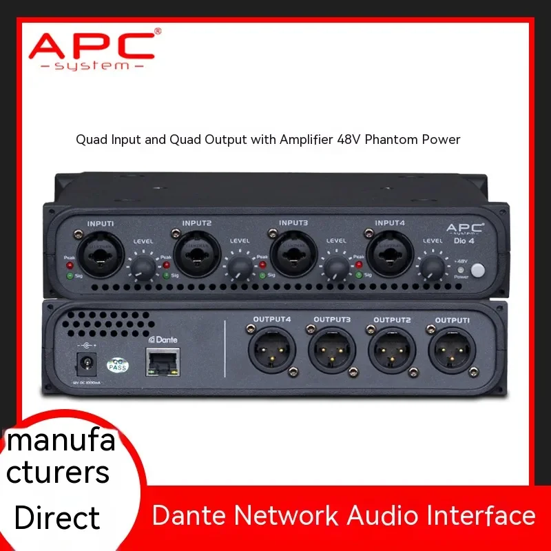 ECC DIO4 Beauty Flute 48 Fantasy Power Dante Audio Interface 4-Way Input 4-Way Output Network Audio Interface