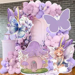 18/24/36inch Mushroom House Fairy Foam Board Purple Butterfly Castle KT Board Party DIY Deco Baby Shower Birthday Party Backdrop