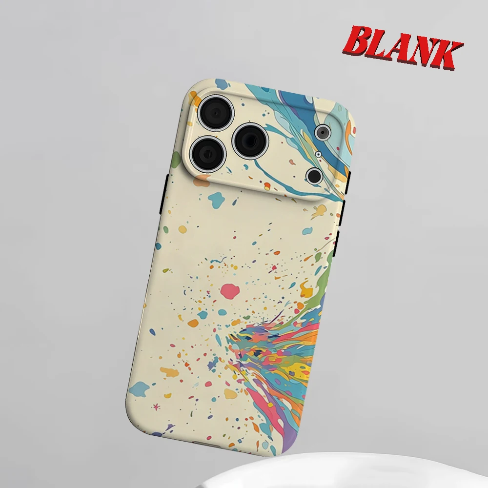 

Rain Splash 2-in-1 Phone Case For iPhone 17 16 15 14 13 Pro Max Air 16e INS Flower Hard PC Bumper Cover Coque