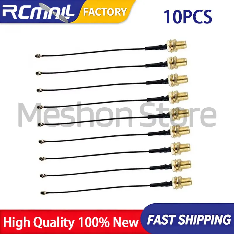 MHF to SMA Female Antenna Adapter Cable 10cm Black 10Pack Micro RF Converter Coaxial Wire Pigtail Wireless Circuit Hardware