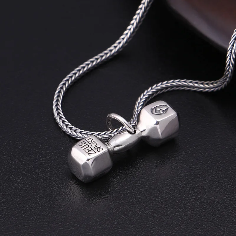 sterling silver jewelry american popular simple dumbbell letters men and women pendant thai silver fashion retro pendant