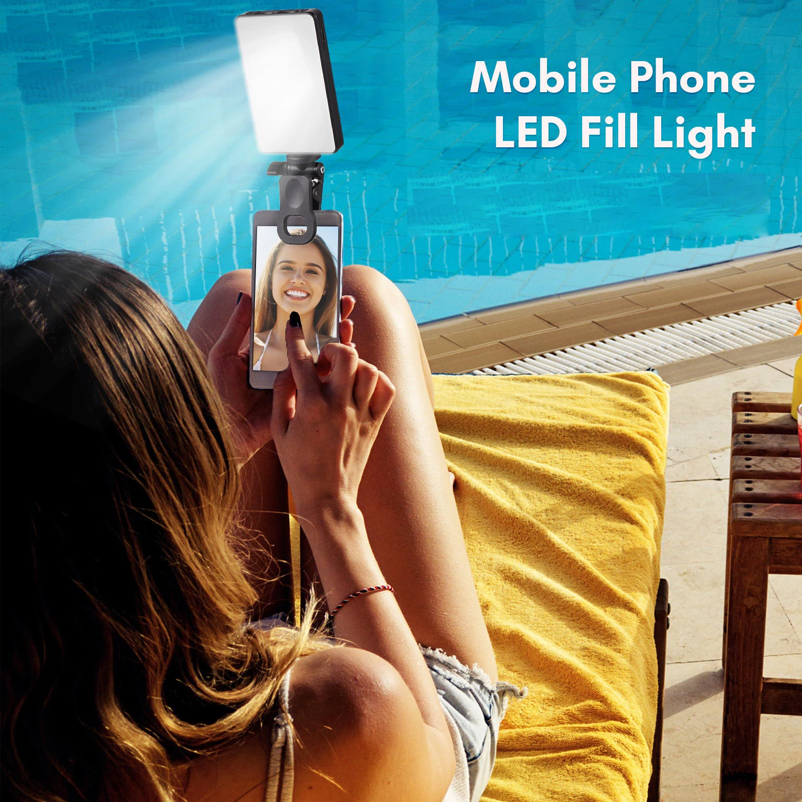 Portable Clip On Photo Light 2500K to 9000K Brightness Adjustable 12W LED Video Conference Fill Light for Computer Tablet Phone