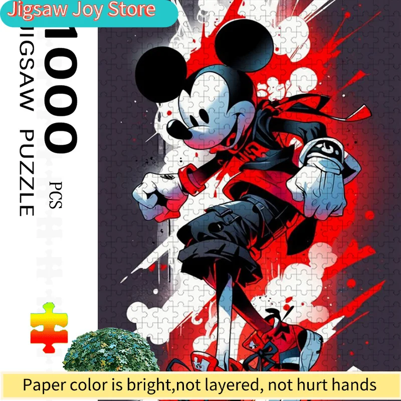 

1000 деталей, красочный сложный абстрактный пазл | Микки Маус, яркий дизайн, для семейного отдыха и веселых подарков, Скэтч