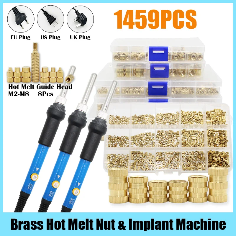 Brass Insert Nut TS100 Soldering Iron Tool M2 M3 M4 M5 M6 M8 Hot Melt Knurled Thread Injection Nuts Inserts 3D Printer Accessory