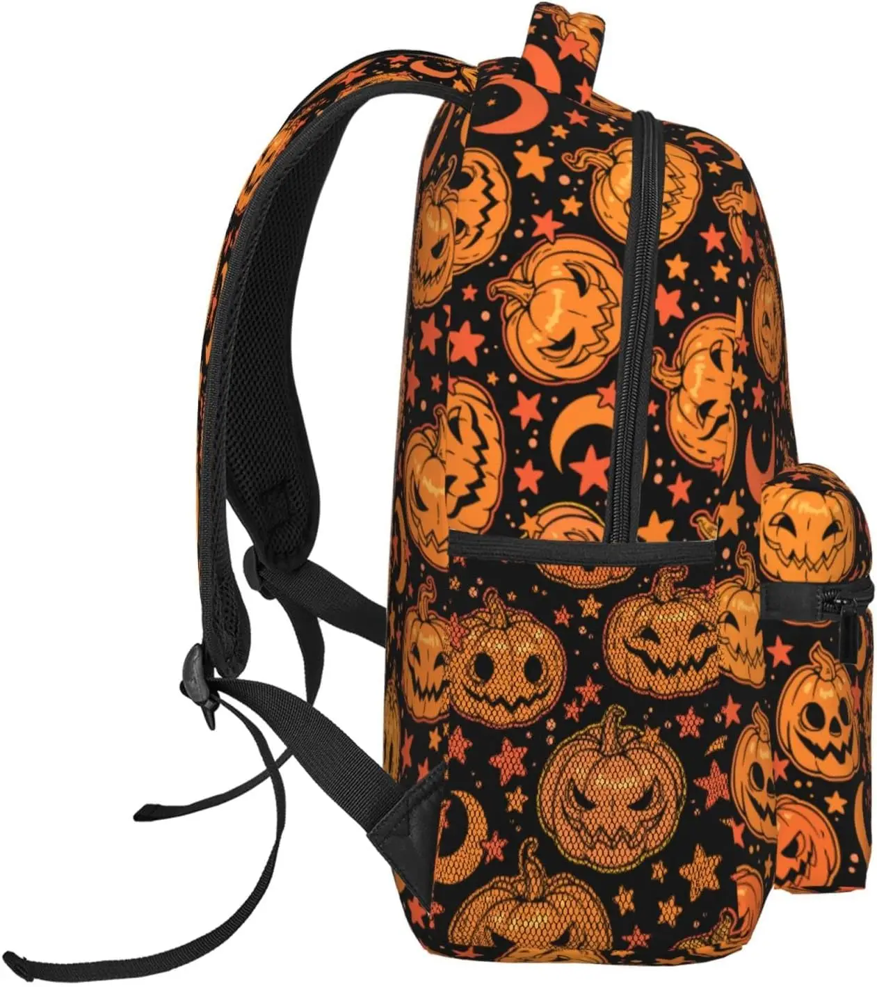 Halloween Pumpkin Moon Stars Lightweight Laptop Backpack for Women Men College Bookbag Casual Daypack Travel Bag