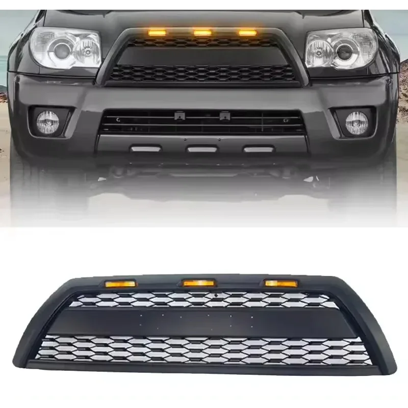 

Gobison Hot Sale 2006-2009 ABS Matte Black GRILL WITH LED LIGHT Front Bumper Grille for 4Runner Car Grill