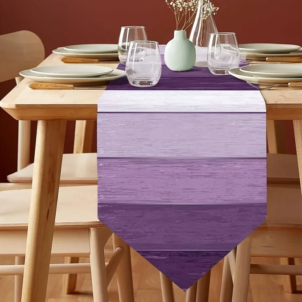 Table Flag Cloth Decoration, Retro Wood Grain And Simple Stripes For Wedding Parties, Graduation Ceremonies And Banquets