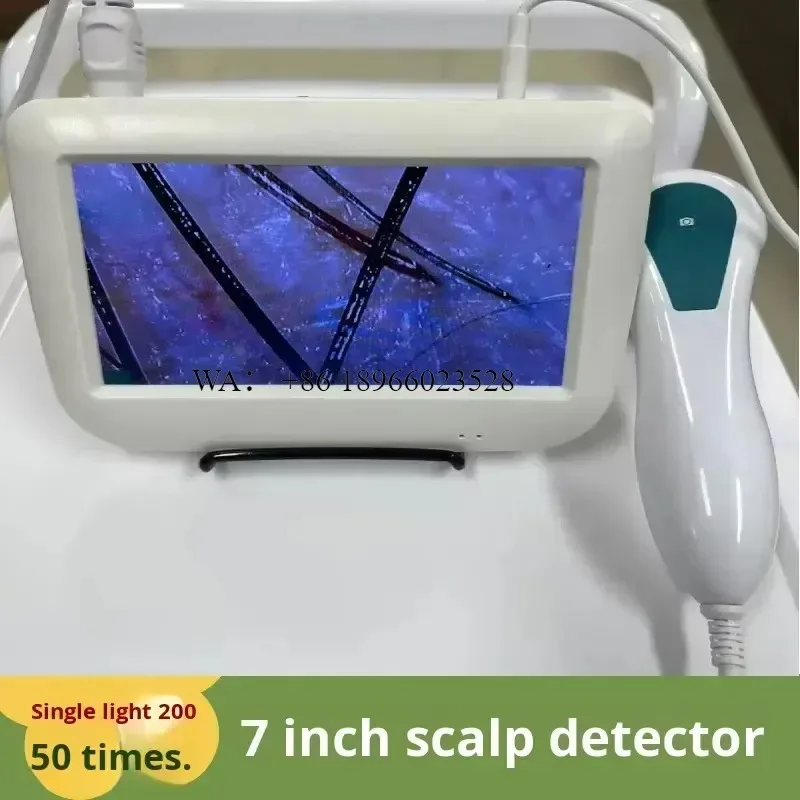 WMWMNU Professional 7 Inch Scalp Analysis Portable Hair Follicle Microscope with LCD Display for Salon Spa