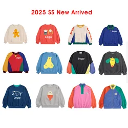 New Eu US Kids Sweatshirts 2025 Spring Brand Boys Girls Cute Print Sweaters Pullover Baby Child Cotton Outwear Tops Clothes