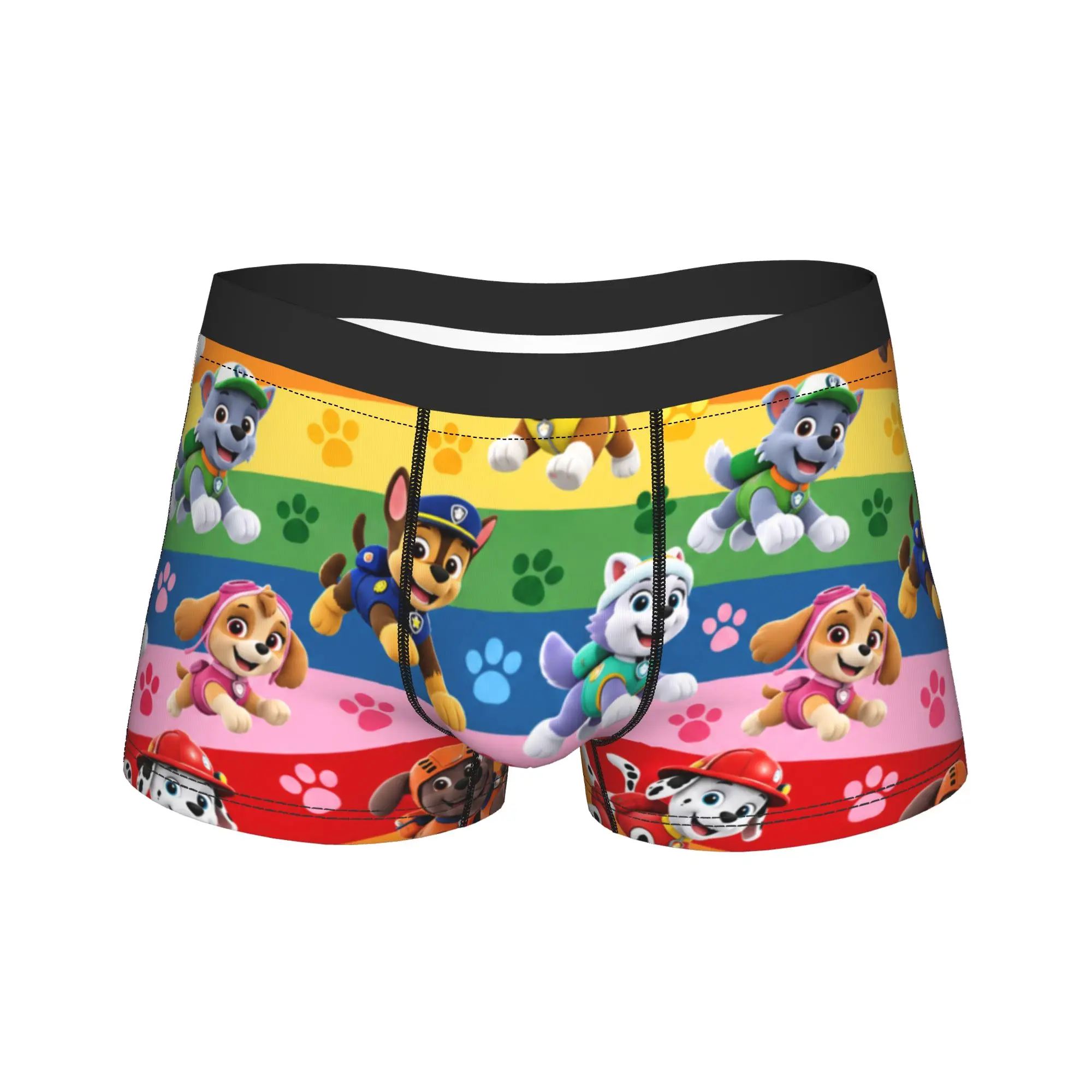 Paw Dogs All Heroes Rainbow Stripes Art Underwear Men Shorts Briefs Classic Boxer Shorts Quality Pattern Oversize Underpants