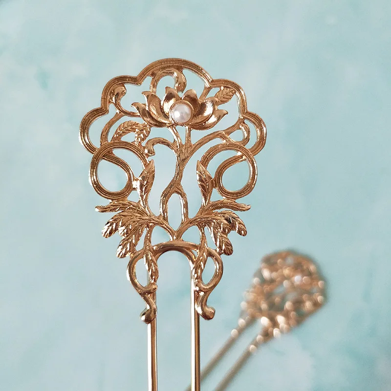 Vintage Hairpin Chinese Hair Accessories For Women Elegant Alloy Hair Stick Personalized Great Gifts Alloy Hanfu Hair Jewelry