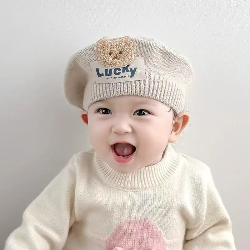 Baby Hat Autumn and Winter Beret Baby Wool Hat Cute Super Cute Men and Women Treasure Autumn Infant Knitted Hat