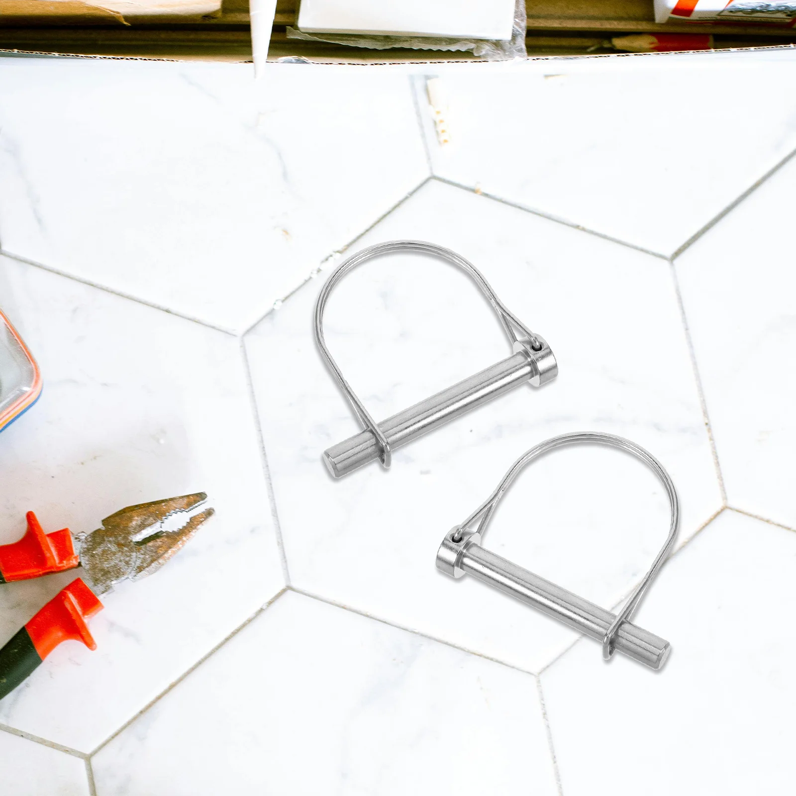 

2 шт., прочный металлический предохранительный штифт для муфты прицепа, быстроразъемный фиксирующий зажим для сцепного устройства прицепа