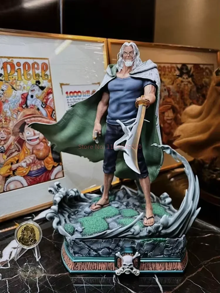 Uma peça 32cm silvers rayleigh figura de ação-coleção anime gk brinquedo estátua com espada para meninos decoração de mesa presente de natal