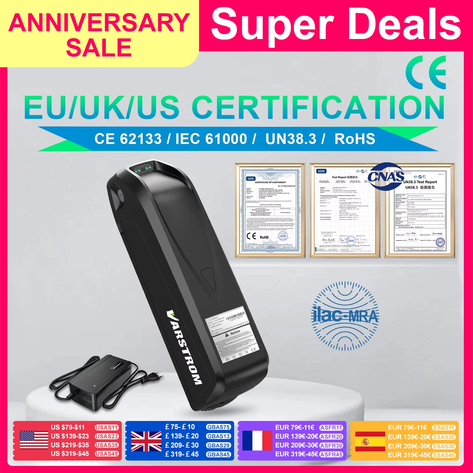 Electric Bike Battery 48V 36V 52V Downtube Hailong 21700 18650 Cells 13Ah 16 20Ah Original Lithium Battery Pack for eBike Motor