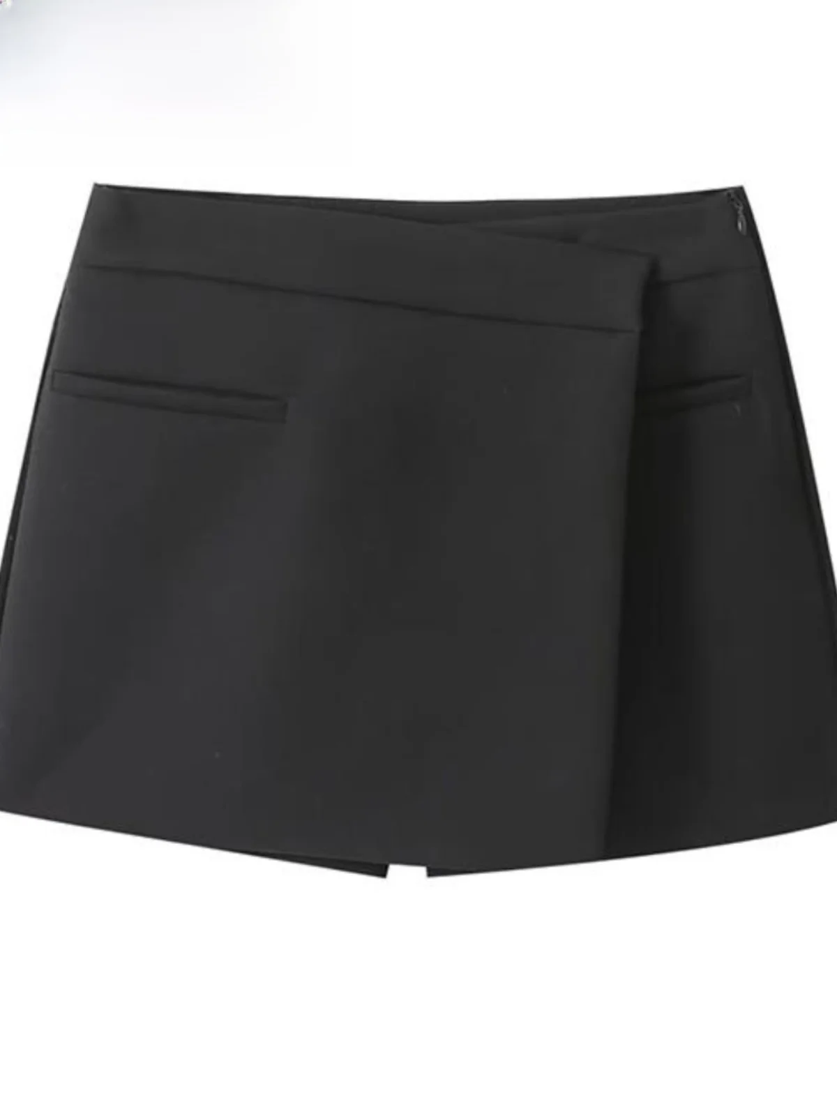 

ZBZA High Waist Bla Asymmetric Skirt Pants Women's Faion Autumn New Sle Commute Slim Fit Trousers High Waist orts