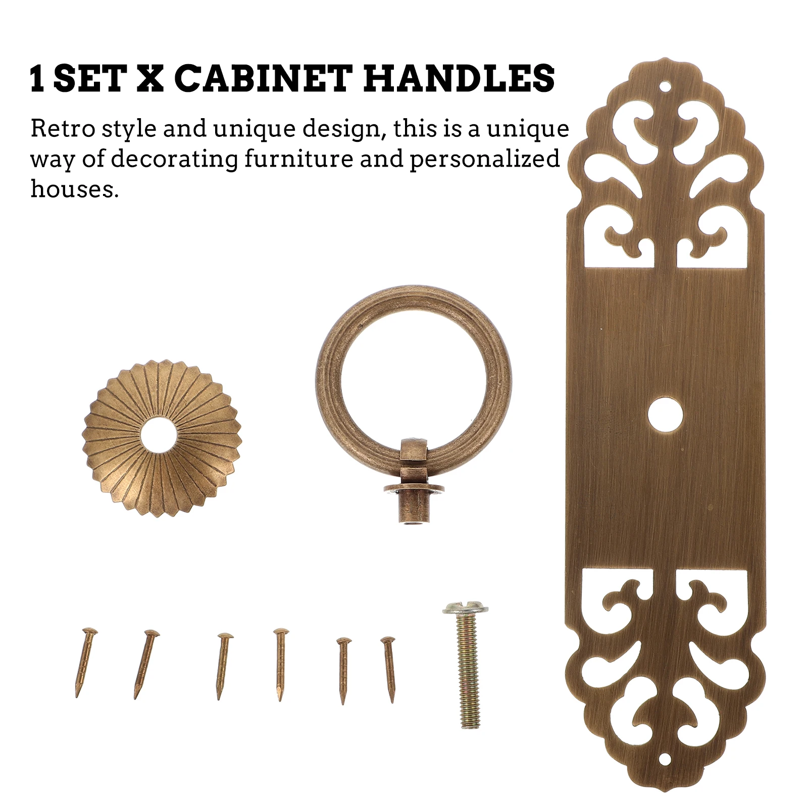 

Retro Copper Pull Handles Solid Brass Chinese Style Cabinet Wardrobe Furniture Drawer Hardware Kitchen Bedroom Closet