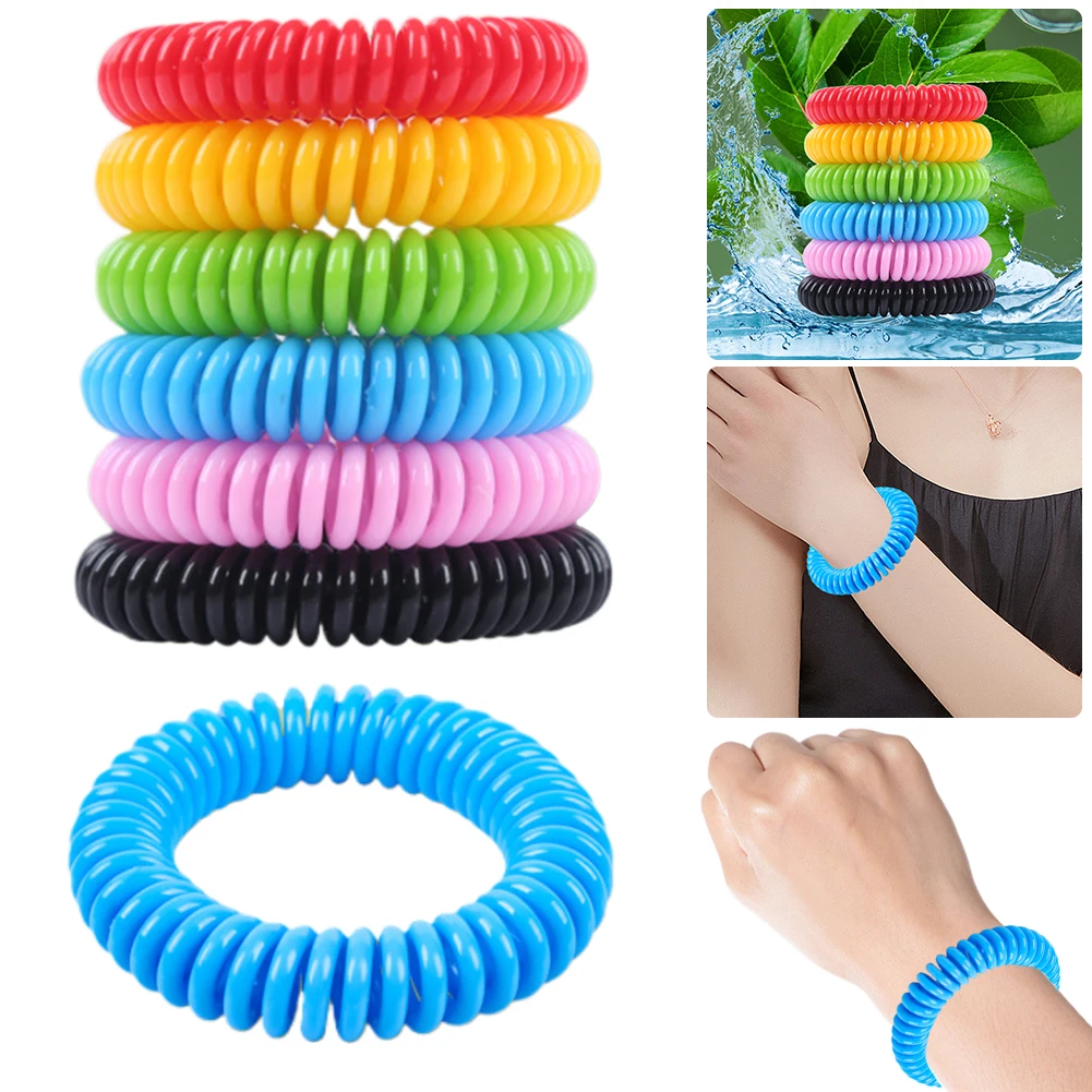 Paquete de 10 pulseras repelentes de mosquitos, pulsera antimosquitos, pulsera antimosquitos impermeable sin DEET, ajustable para bebés y niños pequeños