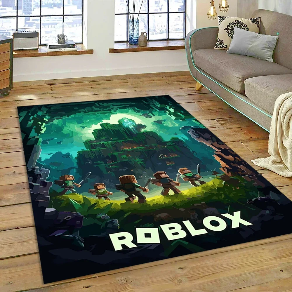 2025 New Style R-Robloxs Cartoon Game 3D Rug Carpet for Living Room Bedroom Home Decor,Non-slip Decoration for Sofa Doormat Kids