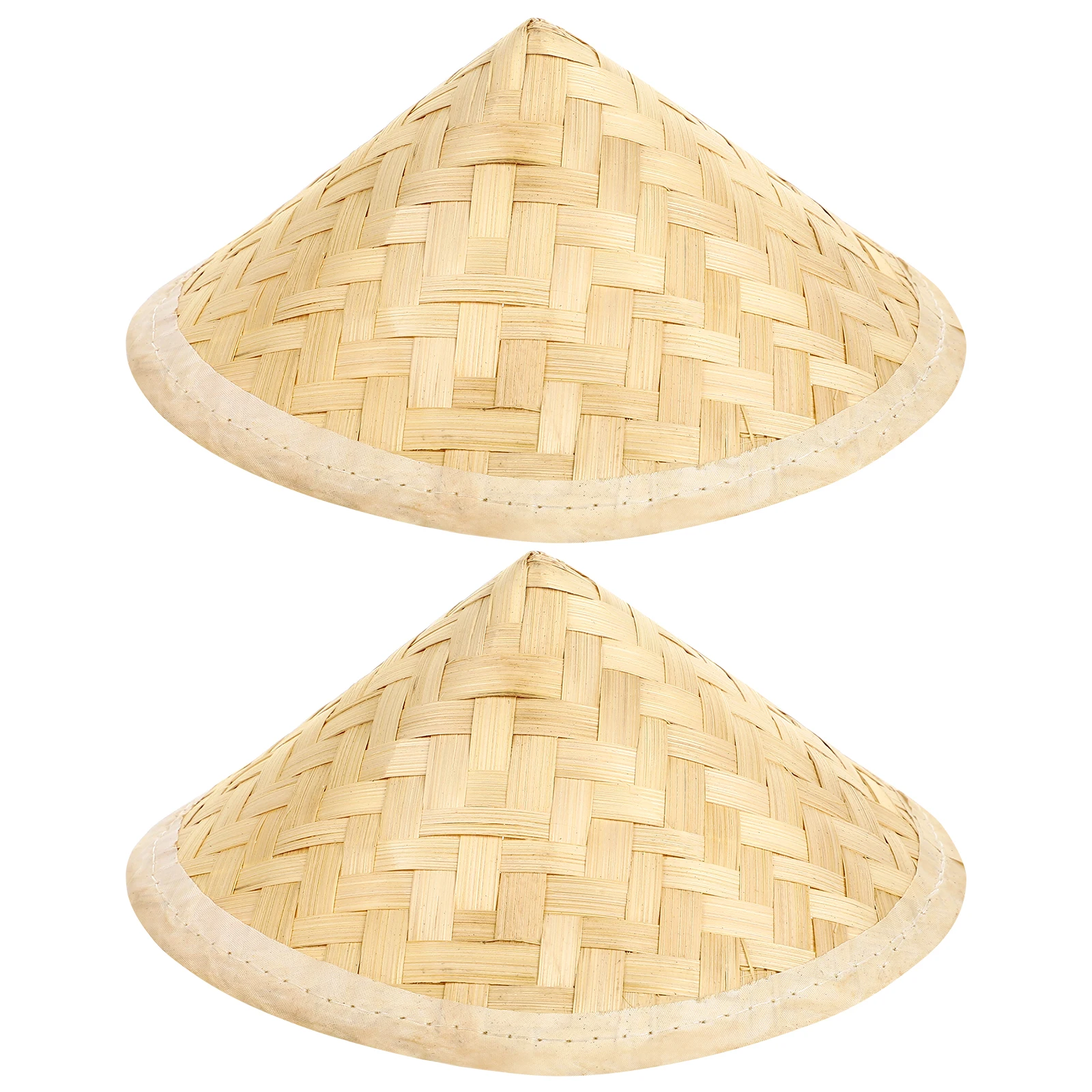 

2 Pcs Kid Bamboo Hat Straw Hanging Decor Blank Hats for Painting Primary School