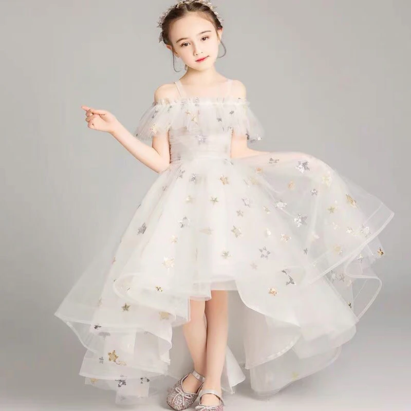 

Toddler Girls Tulle Princess Dress Off Shoudler Teen Girls Long Party Gown Flower Girls Dresses 10 Years Birthday Photoshoots