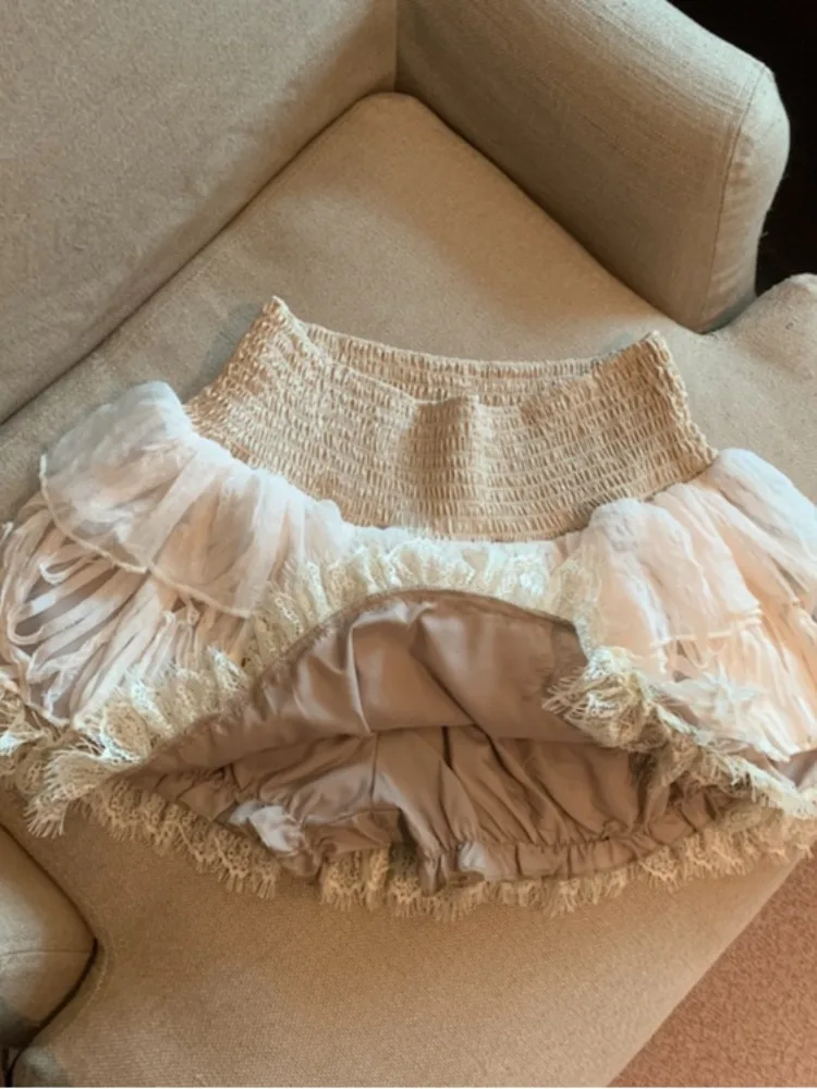 Sweet Ballet Sle Puffy Cake ort Gonna Donna Autunno Faion Piccole dimensioni Vita alta Slim A-Line Gonne anti-luce