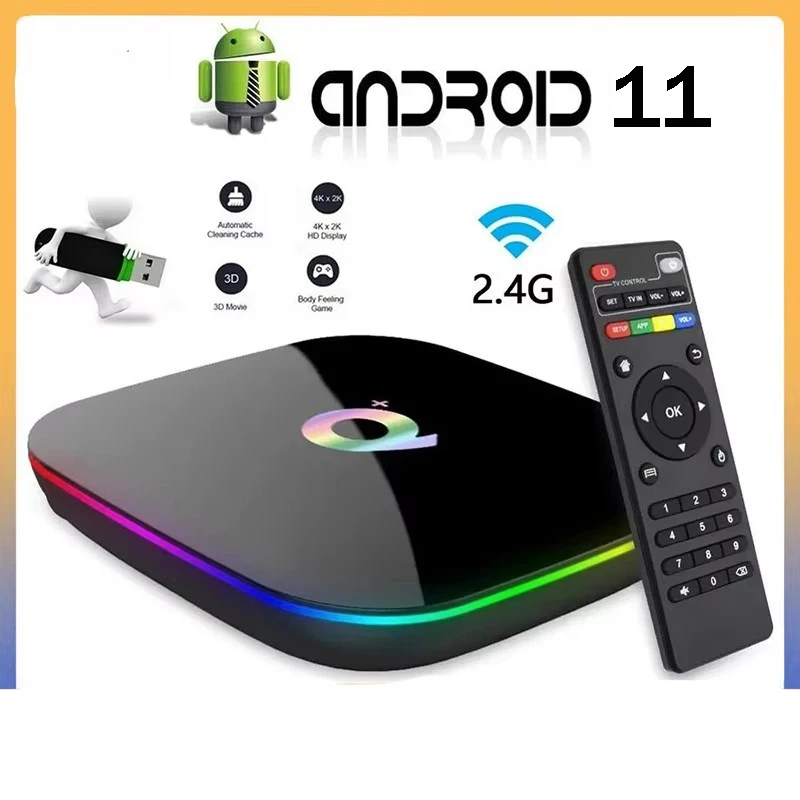 Q Plus Smart TV Box Android 11 Smart Allwinner H6 Quad Core 8GB 128GB Wifi Media player Android TV Box