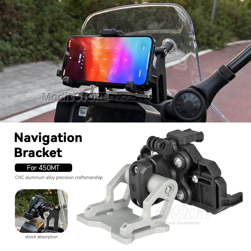 

Для CFMOTO 450MT 450 MT 2024 2025 мотоциклетный GPS-держатель для телефона, подставка, амортизатор, подставка для телефона, удлинитель, навигационный кронштейн