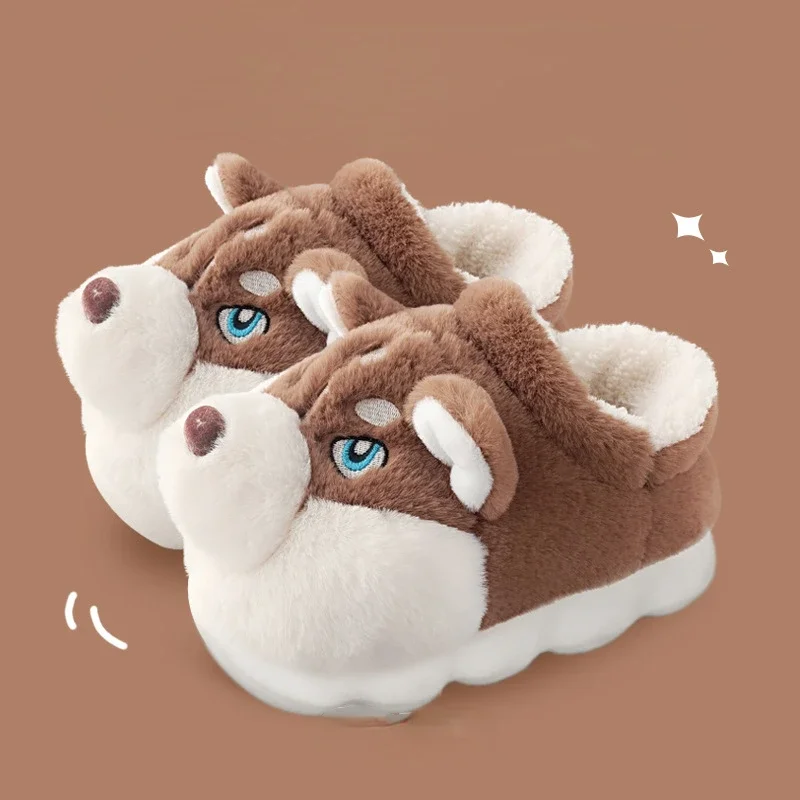 Men\'s Cotton Slippers Autumn Winter Indoor Home Thick Bottom Cold Resistant Cute Outer Wear Plush Warm Coldproof Cotton Slippers