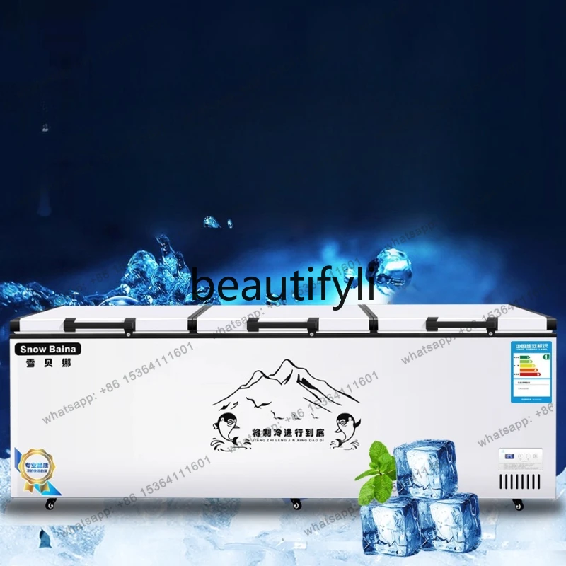 Three-door Commercial Large Capacity Freezer Household Single Temperature Energy-saving Display Cabinet