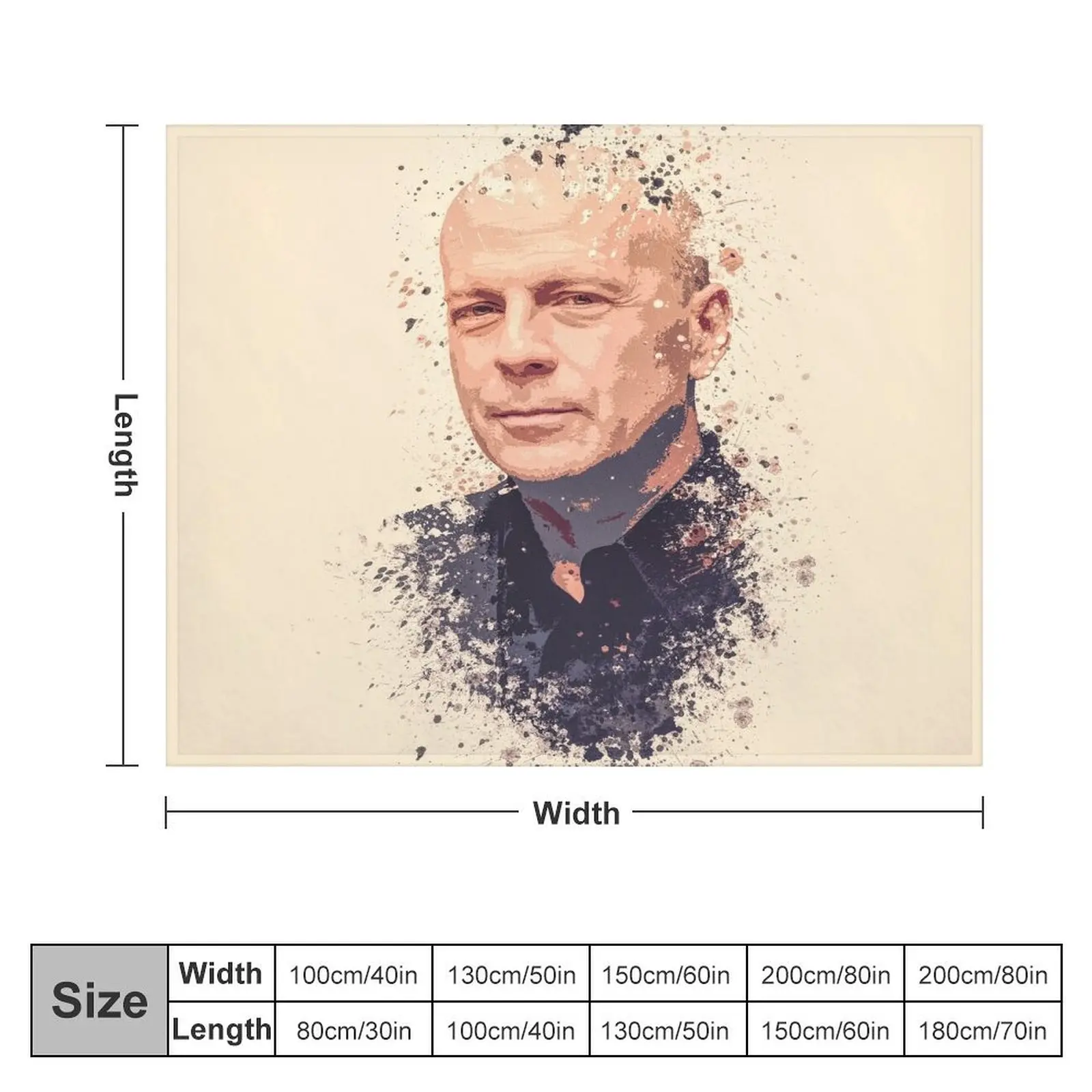 Bruce Willis splatter painting Throw Blanket manga Sofa Quilt Blankets