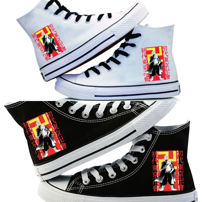 Tokyo Revengers Mikey canvas shoes anime Handsome summer Various styles single shoes high heel shoes decorate printing gift