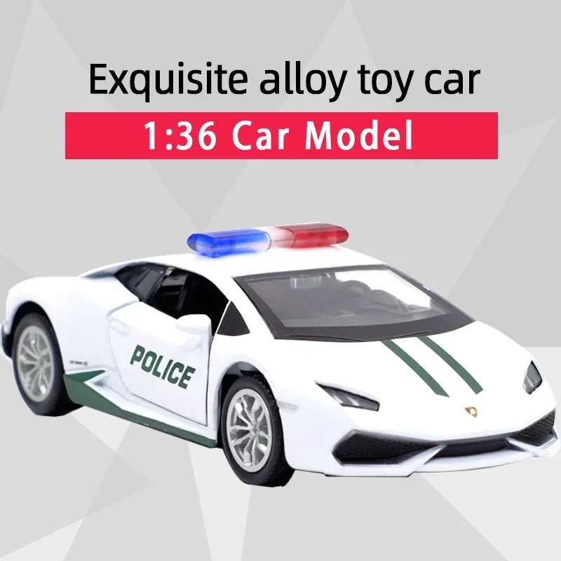 1:36 Lamborghini Huracan LP610-4 Naher Osten Polizei Legierung Diecast Auto Modell Spielzeug Mit Zurückziehen Für Geschenke Spielzeug Sammlung
