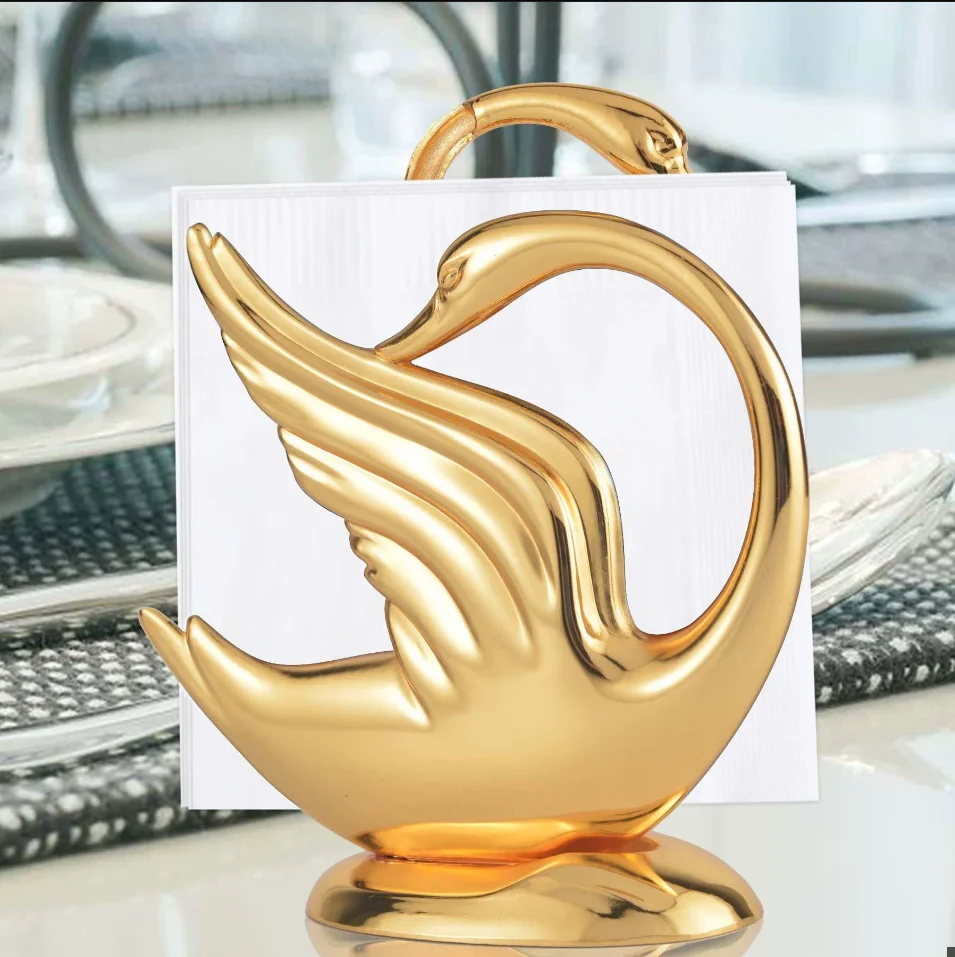 

European style fashionable tissue holder, golden swan restaurant club, hotel supplies, napkin holder, household tissue holder