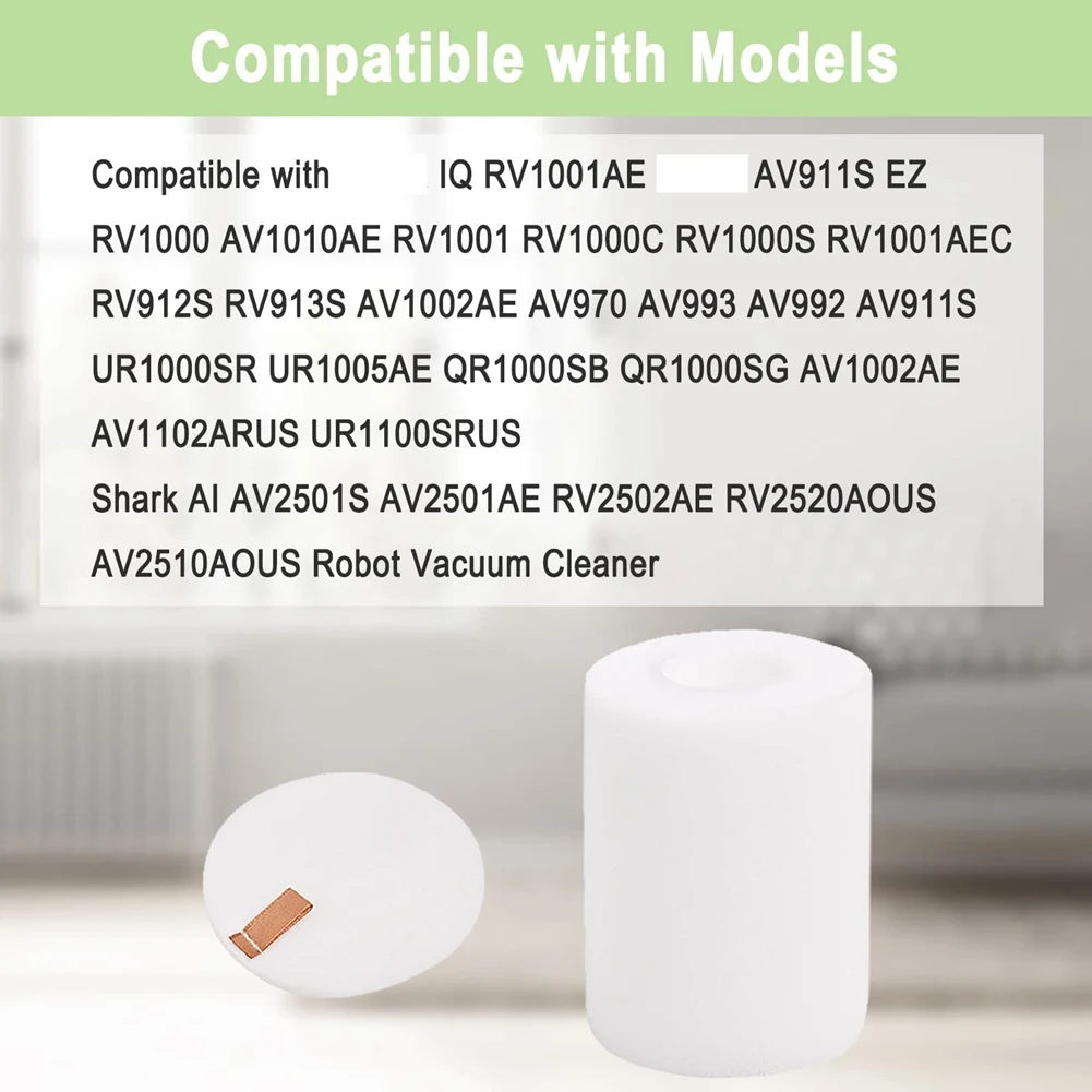 Replacement Filter Compatible for Shark IQ RV1001AE RV101 Robot Vacuum Cleaner Accessories Base Pre-Motor Foam Filters